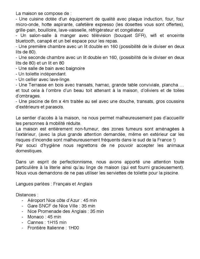 فيلا Les Figaires L'Escarene المظهر الخارجي الصورة